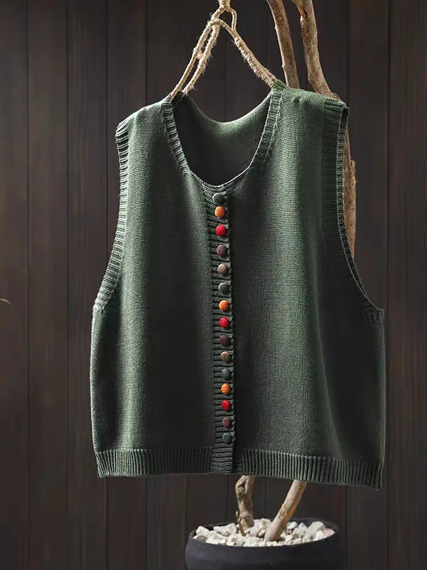 Women's Cardigan Vest Green