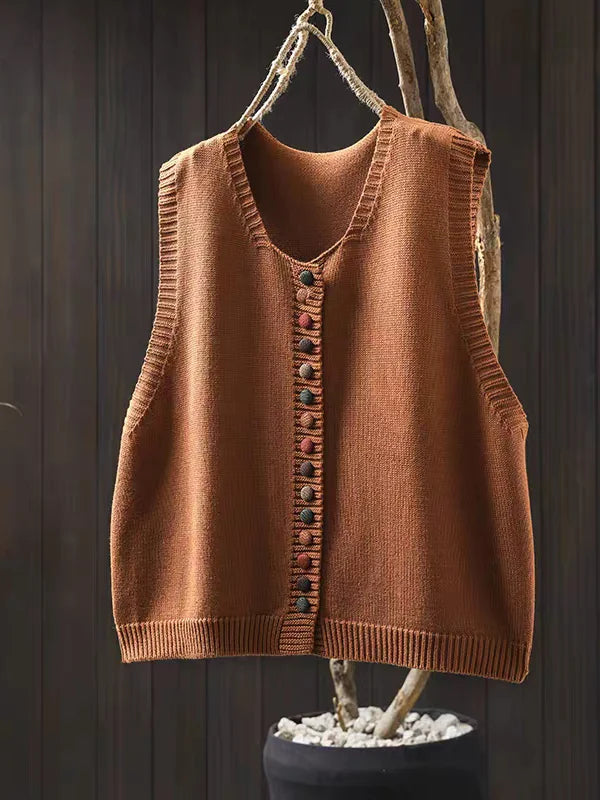 Women's Cardigan Vest Orange