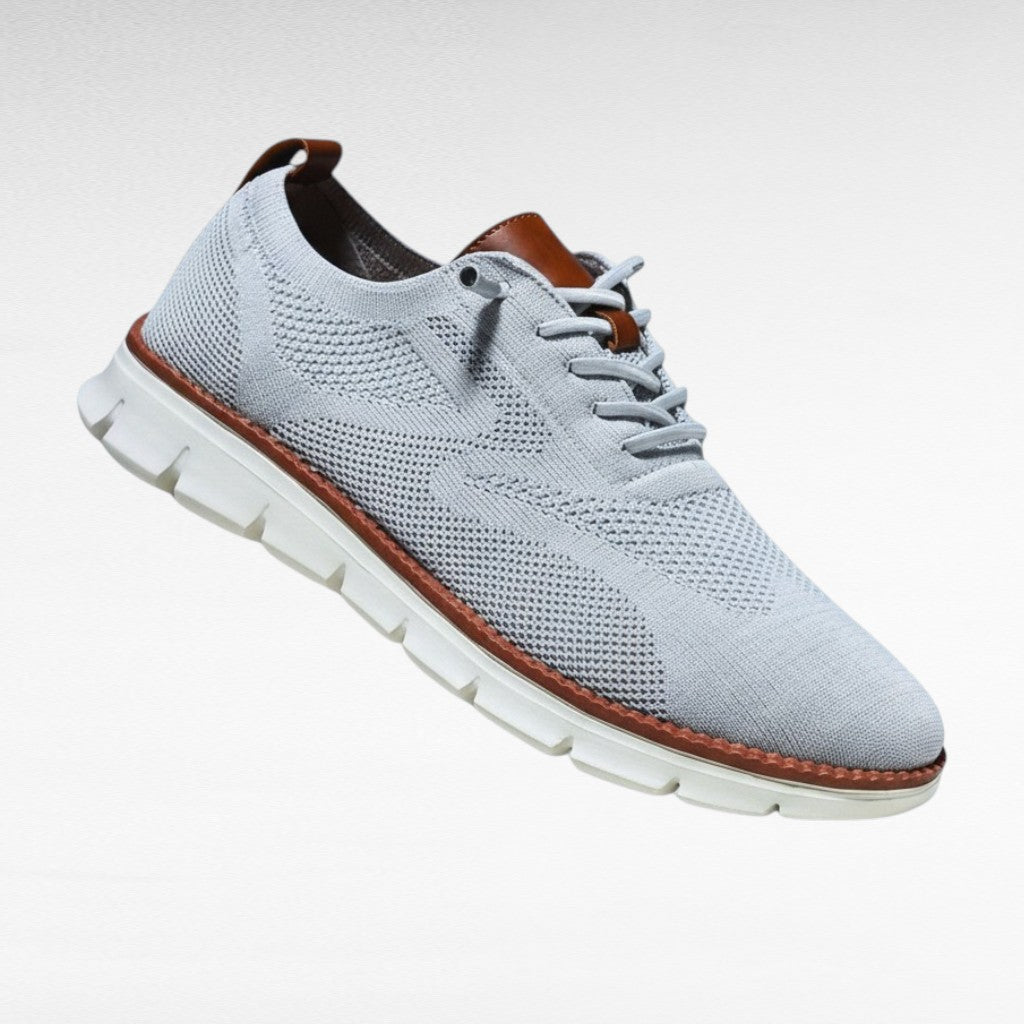 Men's Knit Mesh Lace-Up Sneakers with Cushioned Sole