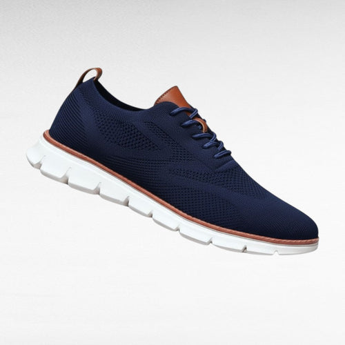 Men's Knit Mesh Lace-Up Sneakers with Cushioned Sole
