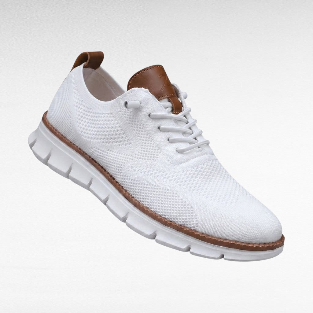 Men's Knit Mesh Lace-Up Sneakers with Cushioned Sole