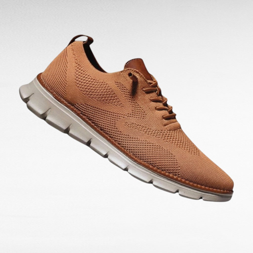 Men's Knit Mesh Lace-Up Sneakers with Cushioned Sole