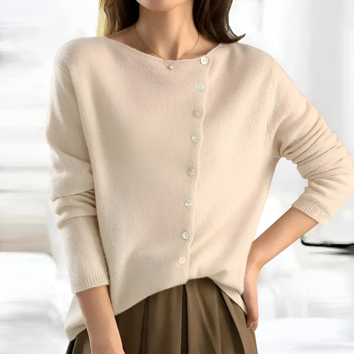 Women's Asymmetrical Cardigan Pink