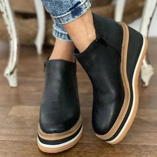 Women's Wedge Boots Brown