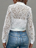 Women's Lace Bomber Black