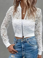 Women's Lace Bomber Pink