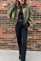 Women's Suede Bomber Jacket