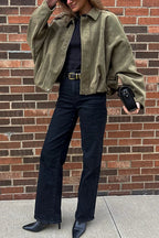 Women's Suede Bomber Jacket
