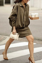 Women's Suede Bomber Jacket
