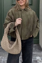 Women's Suede Bomber Jacket
