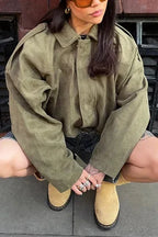 Women's Suede Bomber Jacket