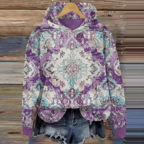 Women's Bohemian Hoodie Lavender