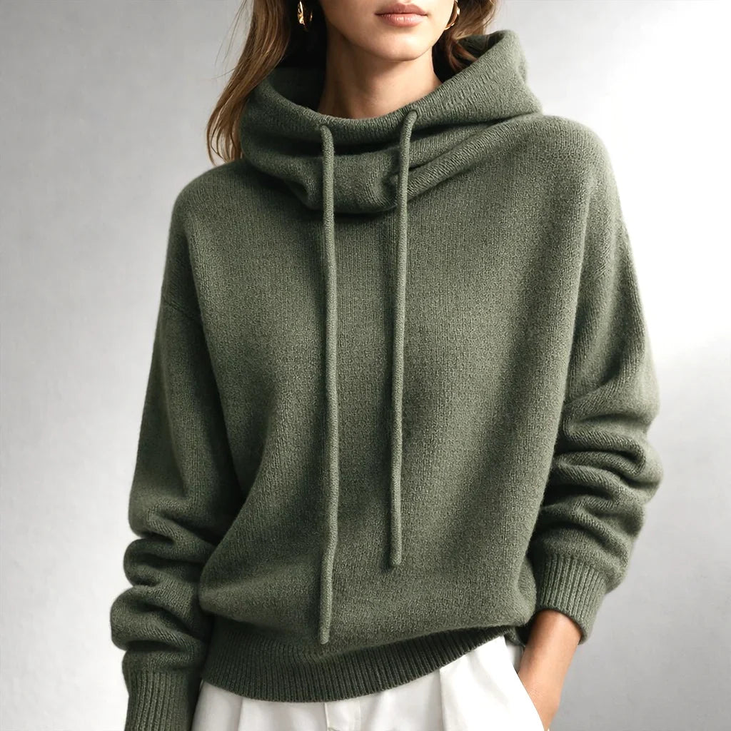 Women's Cowl Neck Hoodie Green