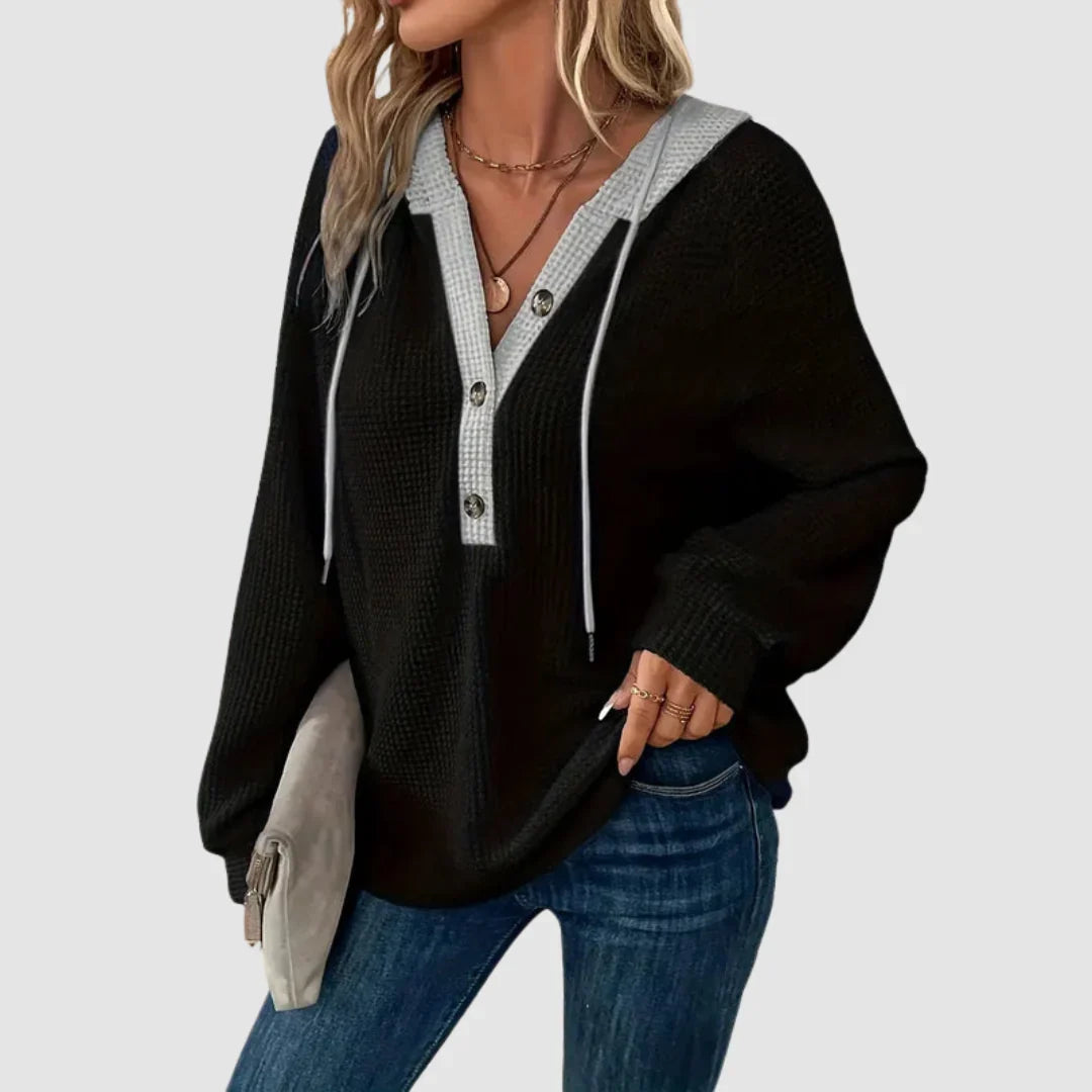 Women's Knitted Hoodie Black