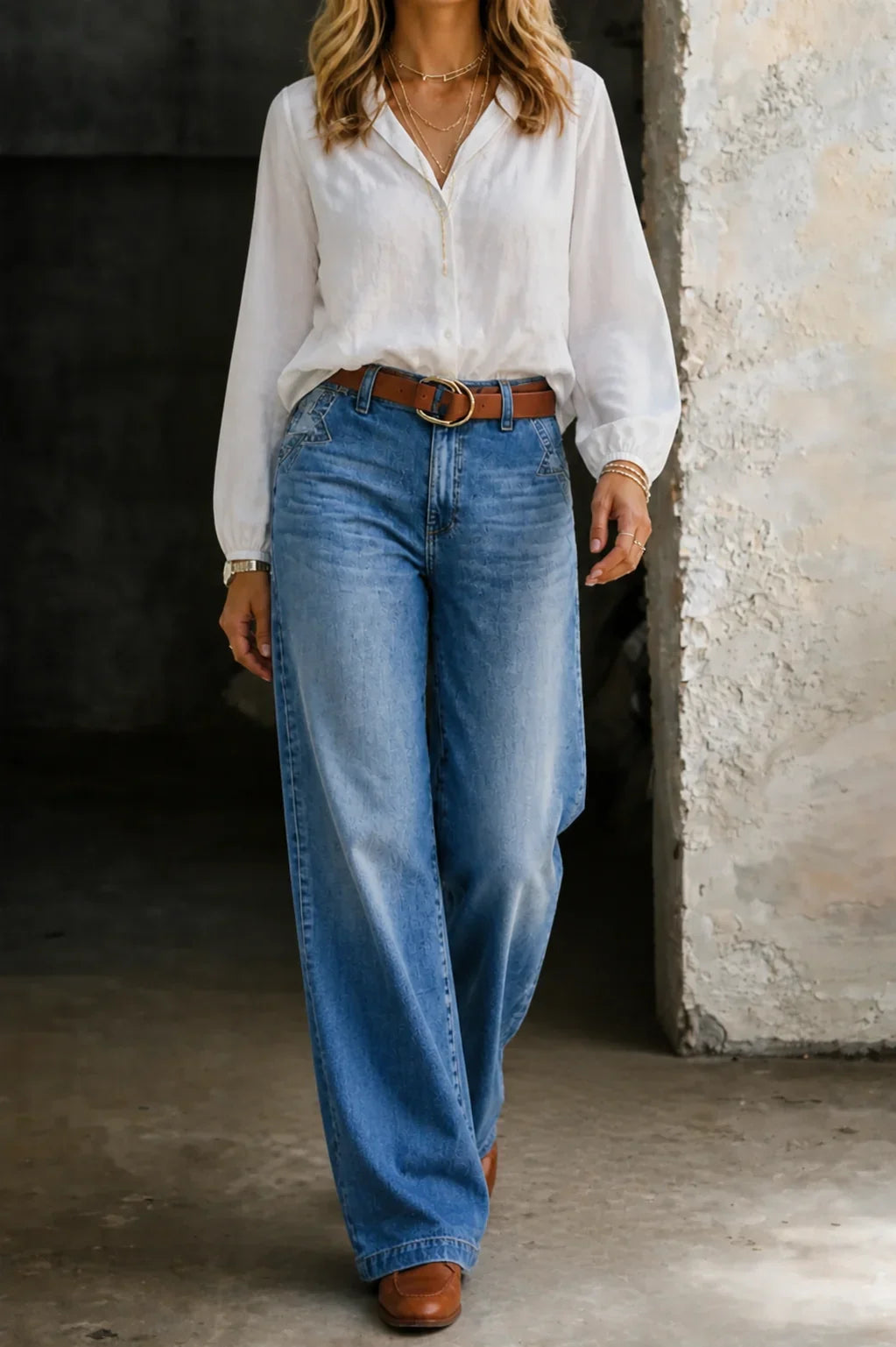 Women's Wide-Leg Denim Blue