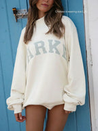 Women's Oversized Collegiate Sweatshirt with Chenille Letters