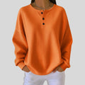 Women's Waffle Knit Sweatshirt Orange