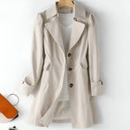 Women's Open Collar Trench Coat White