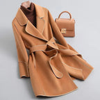 Women's Wool Belted Trench Coat Orange