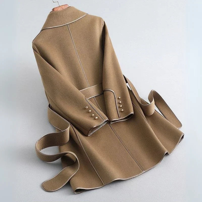 Women's Wool Belted Trench Coat