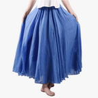 Women's woven boho maxi skirt in blue