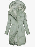 Women's Long Puffer Jacket Green