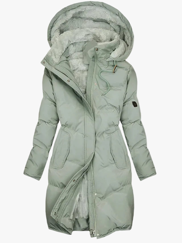 Women's Long Puffer Jacket Green
