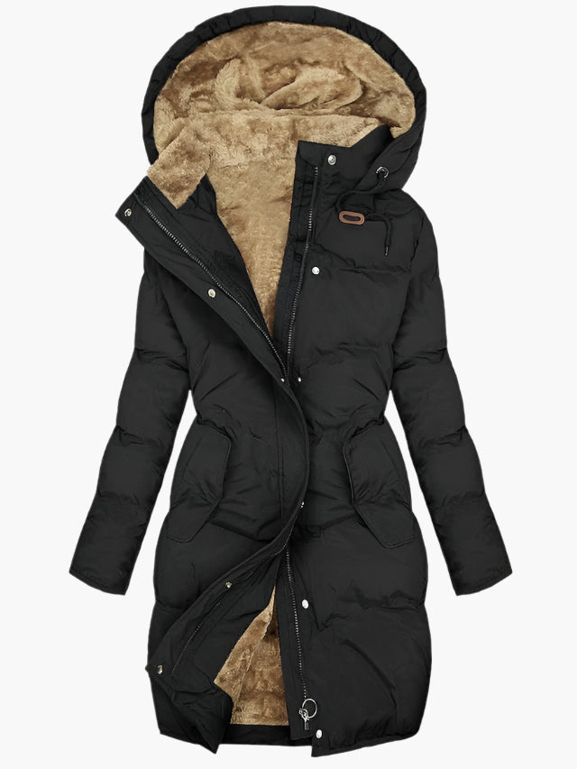 Women's Long Puffer Jacket Black