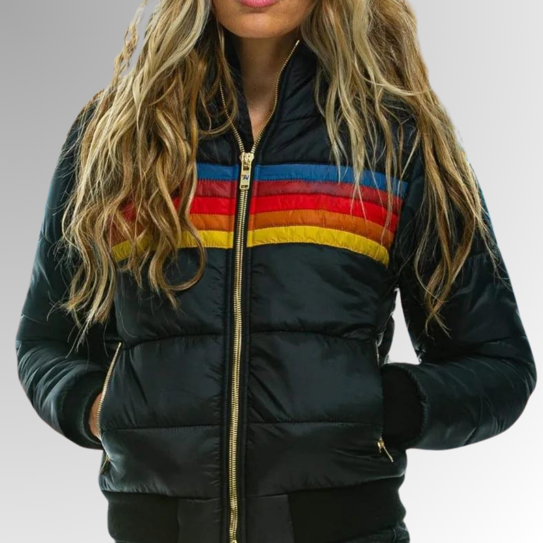 Women's Puffer Jacket Stripe Detail 5