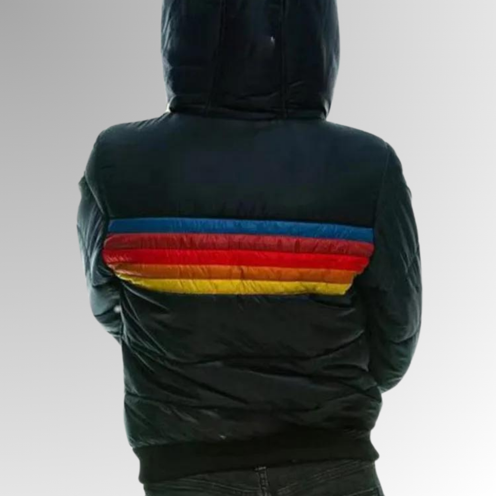 Women's Puffer Jacket Stripe Detail 6