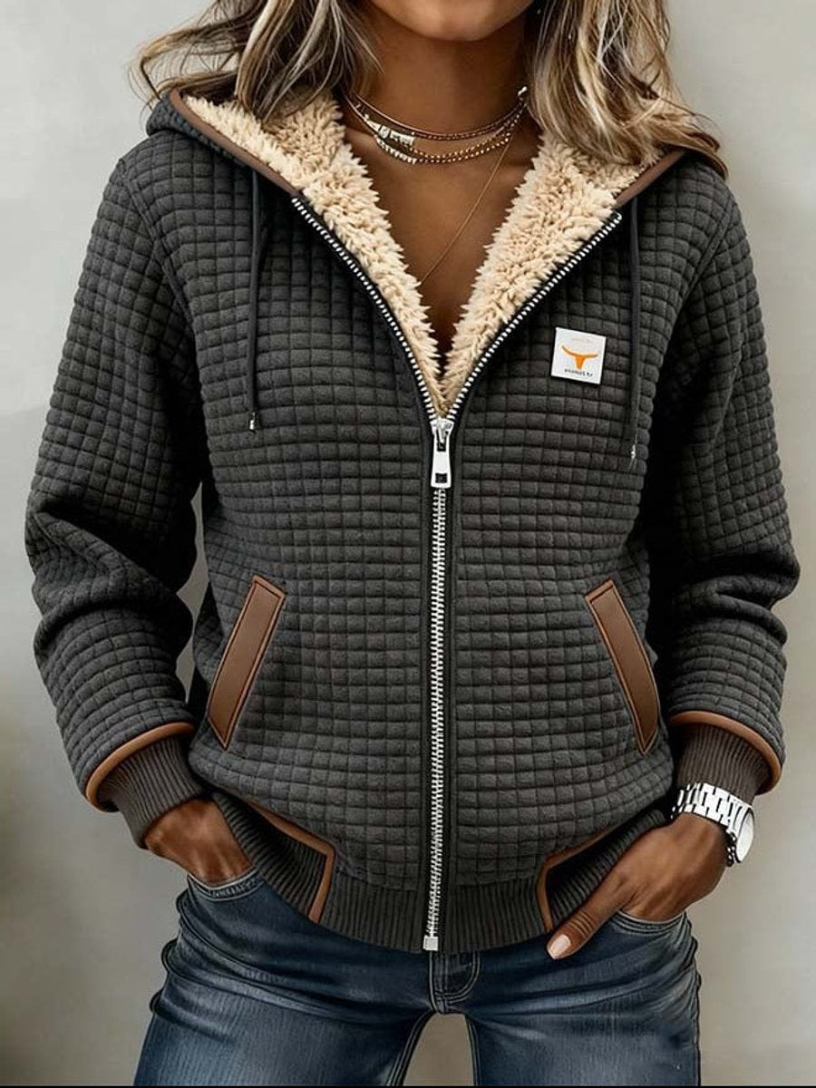 Women's Sherpa-Lined Quilted Full-Zip Hooded Jacket