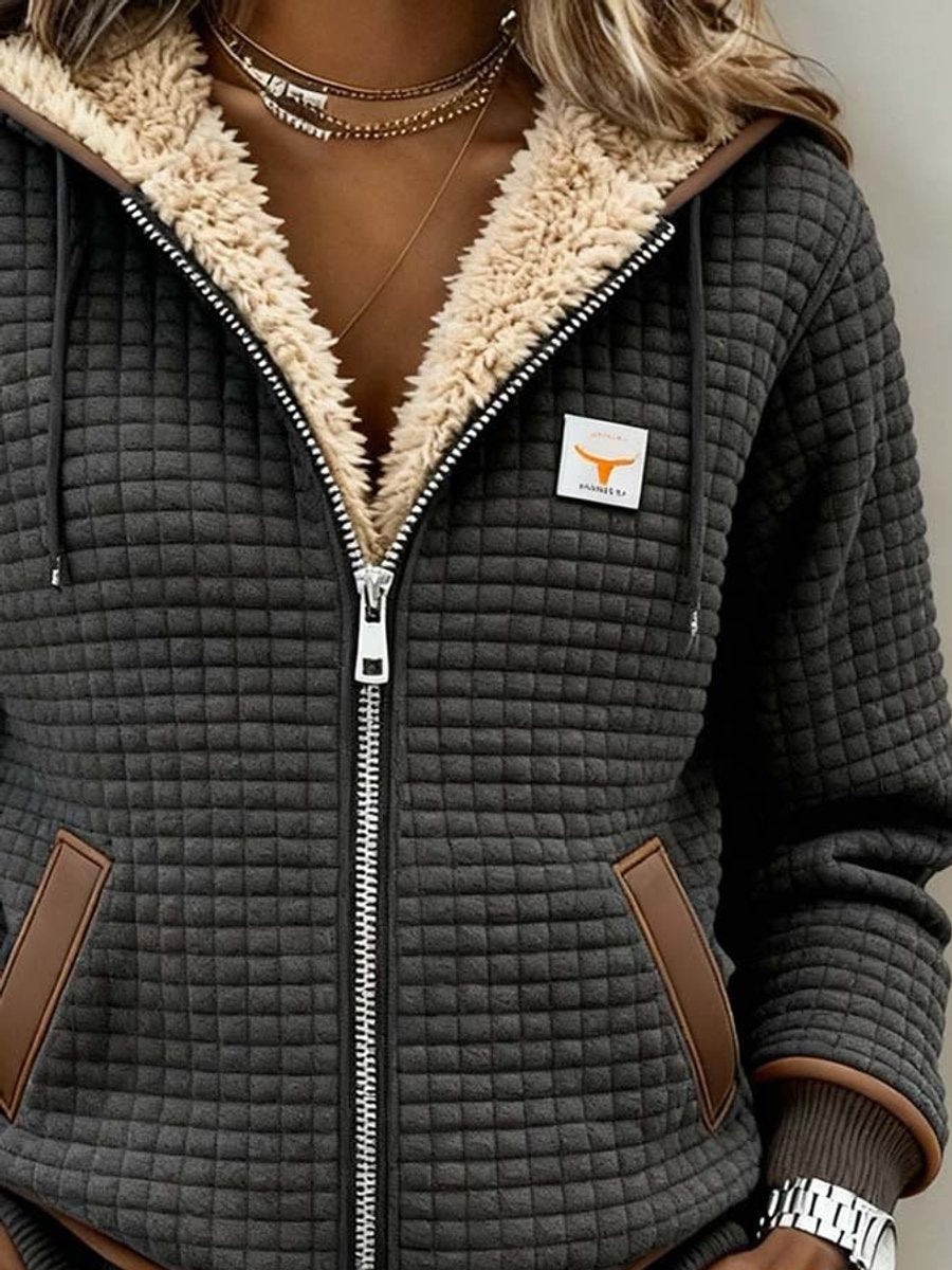 Women's Sherpa-Lined Quilted Full-Zip Hooded Jacket