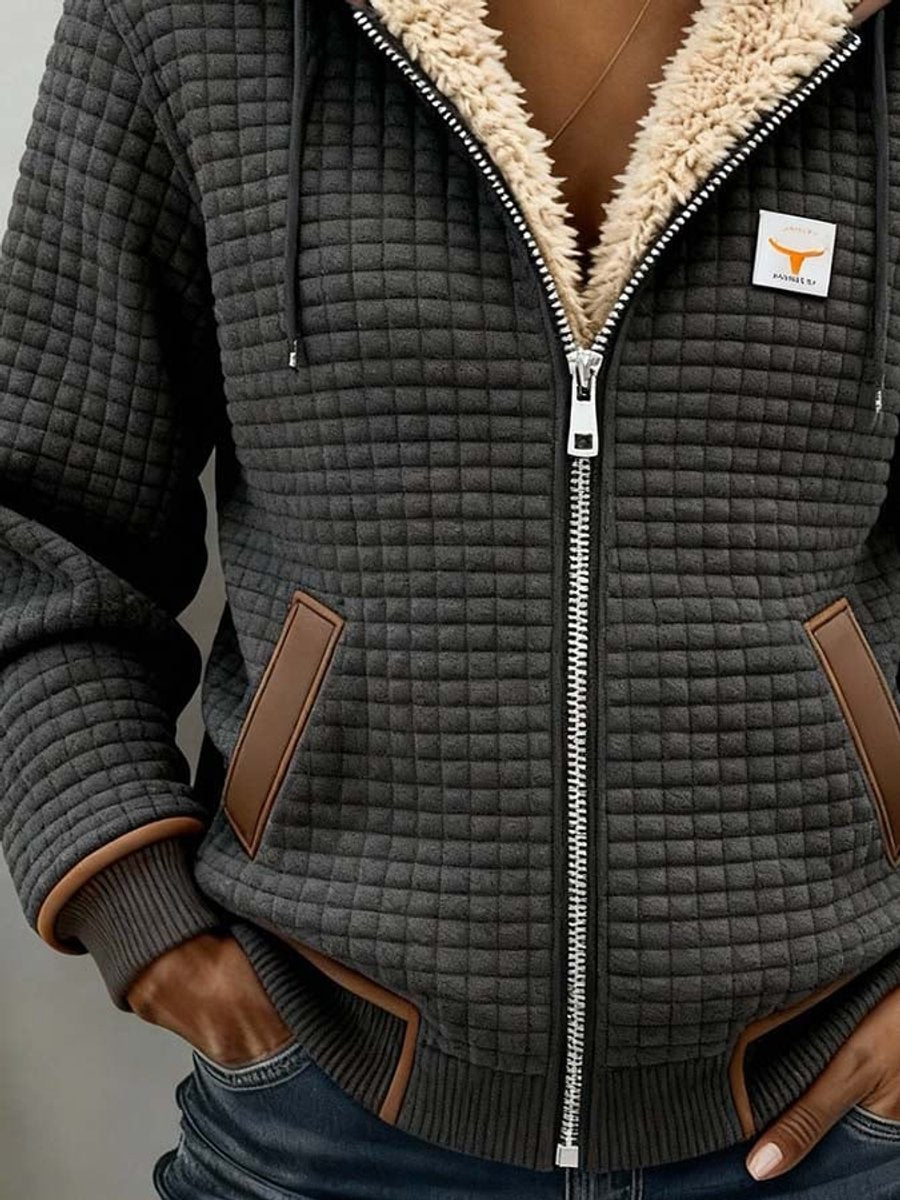 Women's Sherpa-Lined Quilted Full-Zip Hooded Jacket