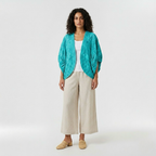 Womens Textured Cocoon Sleeve Open Jacket front view