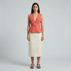 Womens Utility Zip Peplum Vest front view