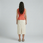 Womens Utility Zip Peplum Vest styled view